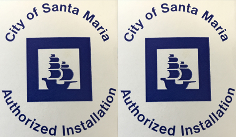 Santa Maria Authorized Plumbing Installation Stickers